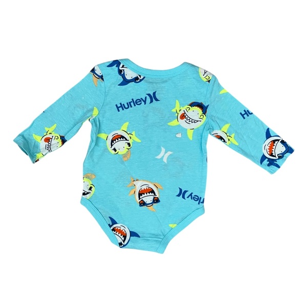 Hurley Baby Shark 3-piece Long Sleeve Bodysuit Set - Size 3M - Picture 4 of 9